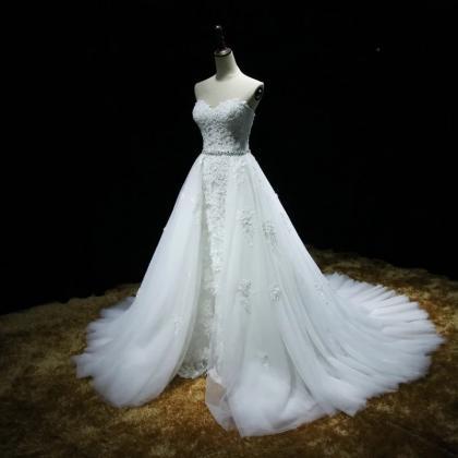 Xw33 Sweetheart Full Lace Mermaid Wedding Dress..