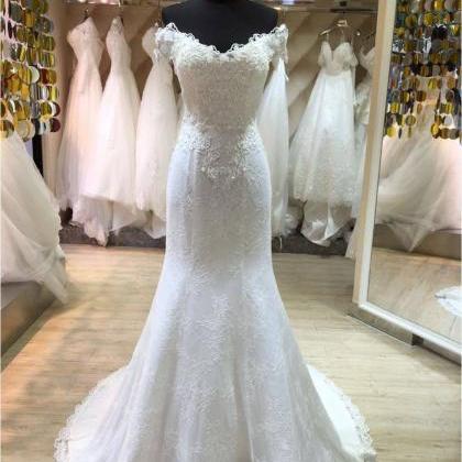 Xw55 Mermaid Lace Wedding Dress,white Lace Bridal..