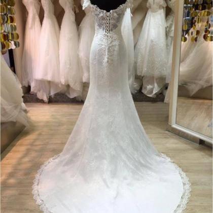 Xw55 Mermaid Lace Wedding Dress,white Lace Bridal..