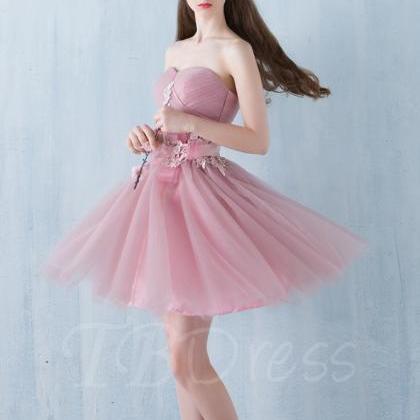 F168 A-line Sweetheart Appliques Pleats Sashes..