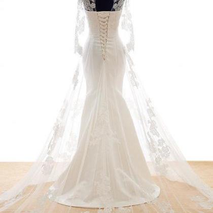 Mermaid Lace Tulle Court Train Wedding Dress With..