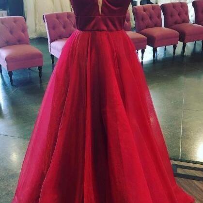 A Line Wine Red Prom Dress,halter Neckline..
