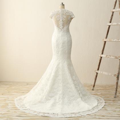 W1021 Lace Mermaid Wedding Dress,empire Waist Lace..