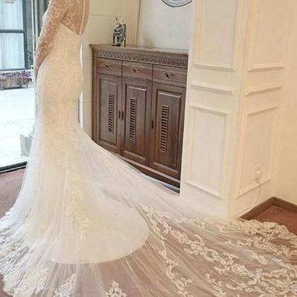 W1158 Wedding Dress, Long Sleeve Mermaid Wedding..