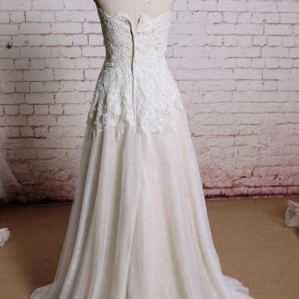 W1202 Champagne Lace Wedding Dress, Bridal Gown,..
