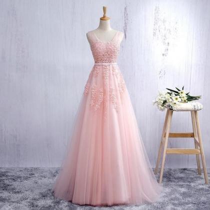 F612 Bridesmaid Dresses,pink Lace Prom..