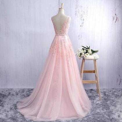 F612 Bridesmaid Dresses,pink Lace Prom..