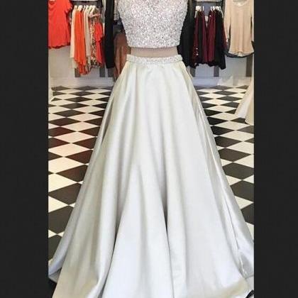 F616 Long Prom Dresses,two Pieces Prom Dresses,..