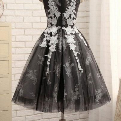 P1047 Brown Tulle Sleeveless Round Neck Homecoming..