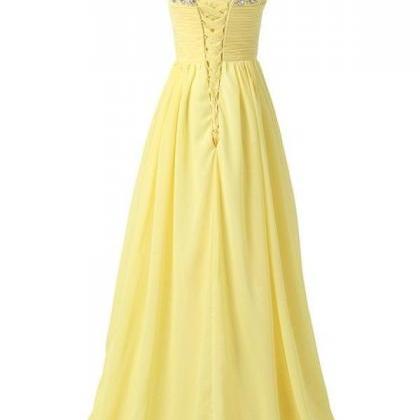 F639 Bridesmaid Dresses,sweetheart Long Yellow..