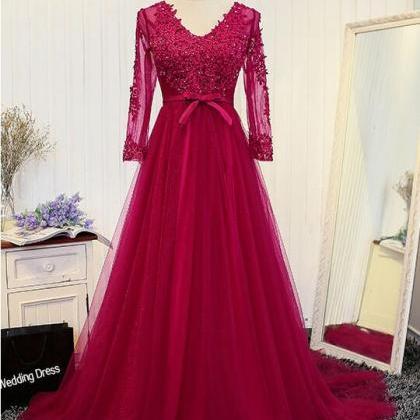 P1094 Lace Evening Dresses ,long Party Beaded..
