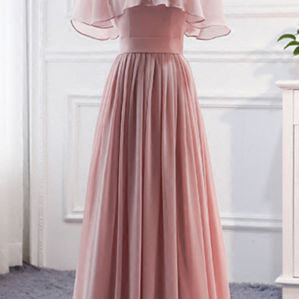 Off-the-shoulder Chiffon A-line Floor-length Prom..