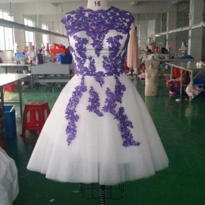 F422 Purple And White A-line Homecoming Dresses,Homecoming Dresses,Cute Dresses,Simple Cheap Homecoming Dresses DR0360