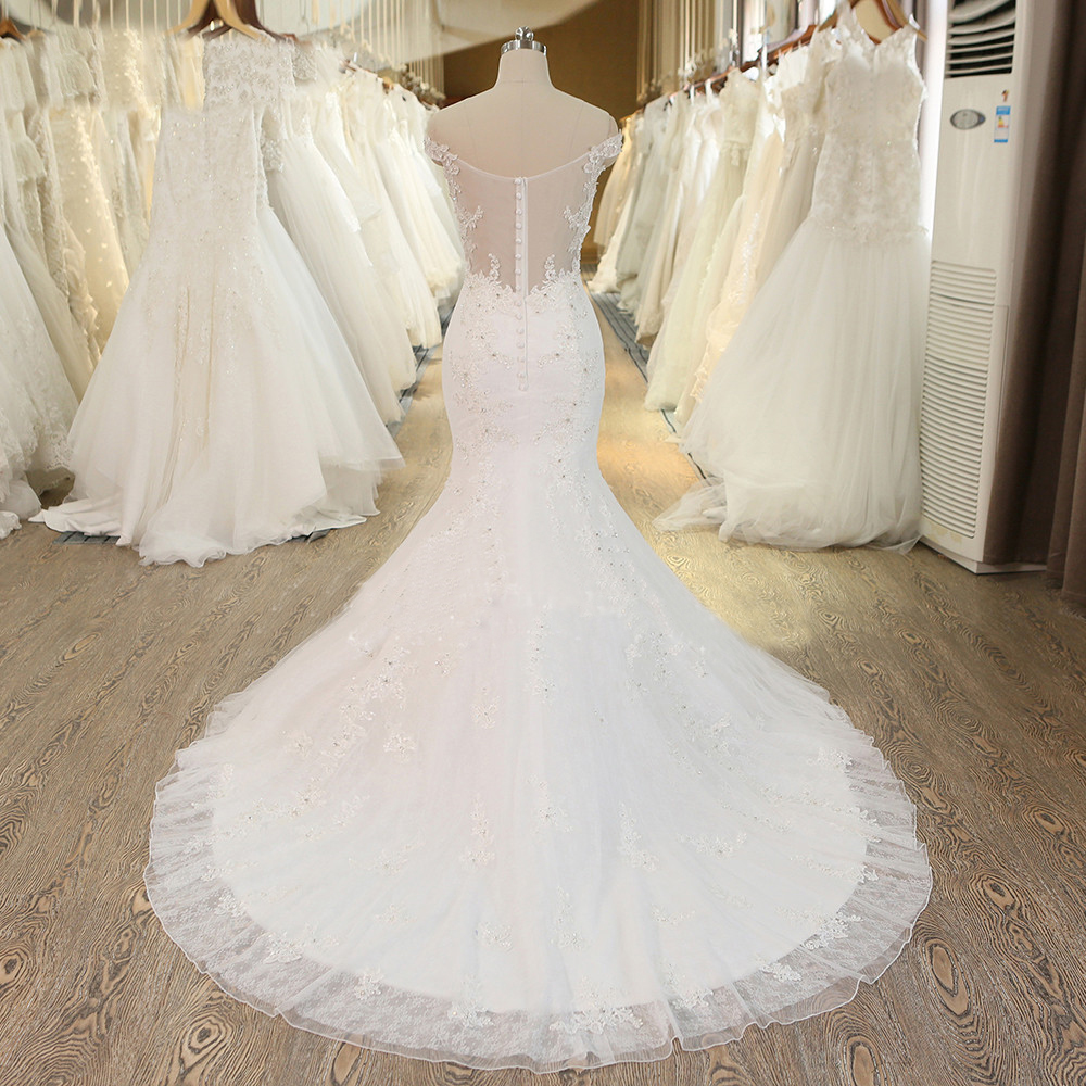 Xw27 New Design Mermaid Wedding Dress Sexy Off The Shoulder Beaded
