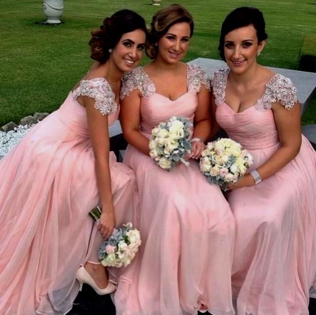 dusty rose gold bridesmaid dresses