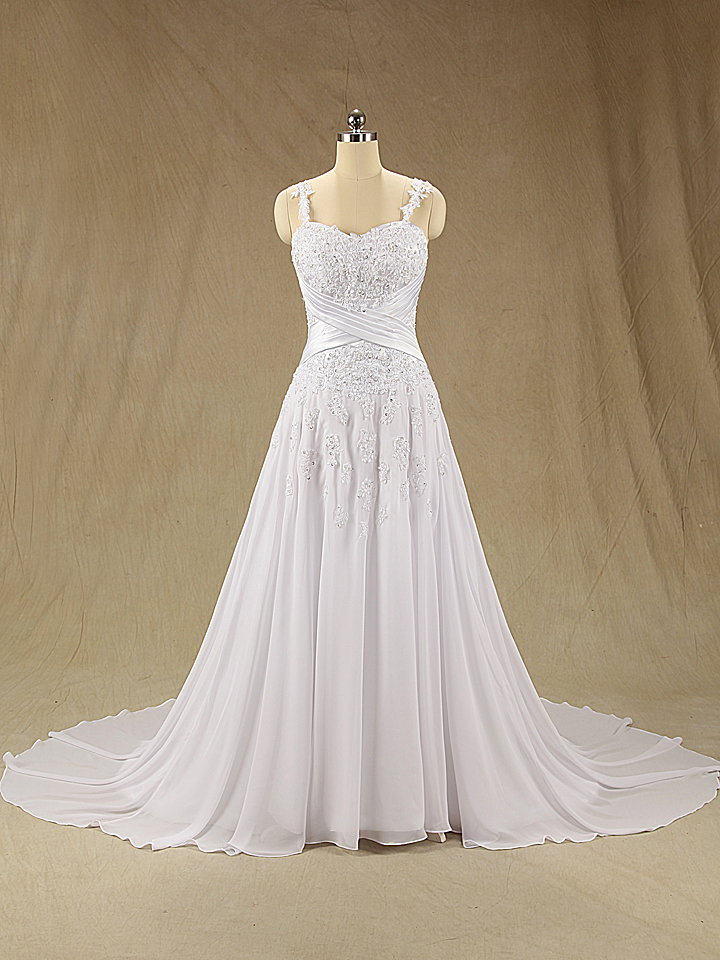 Xw150 A Line Long Lace Wedding Dress,lace Wedding Dress,spaghetti Straps Lace Bridal Dress,lace Bridal Dress