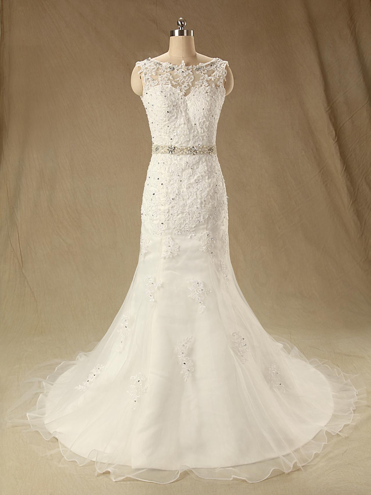 Xw153 Wedding Dress,lace Mermaid Wedding Dress,sexy Wedding Dress With Beading Sash,long Lace Mermaid Bridal Dress,lace Wedding Dress