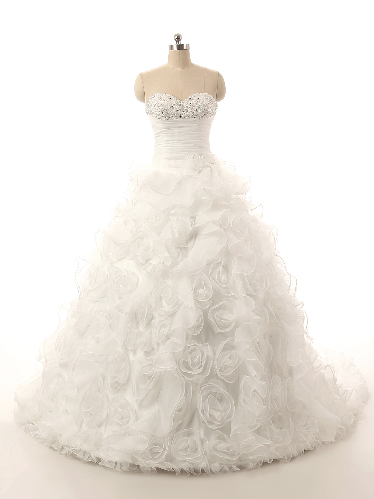 Ball Gown Handmade Flower Long Tulle Wedding Dress,luxury Ball Gown Sweetheart Wedding Dress,ball Gown Long Tulle Bridal Dress