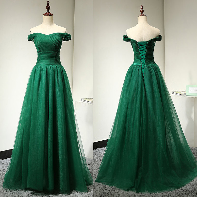 green tulle dress