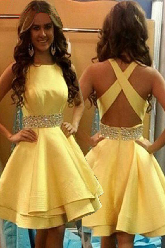yellow homecoming dresses cheap