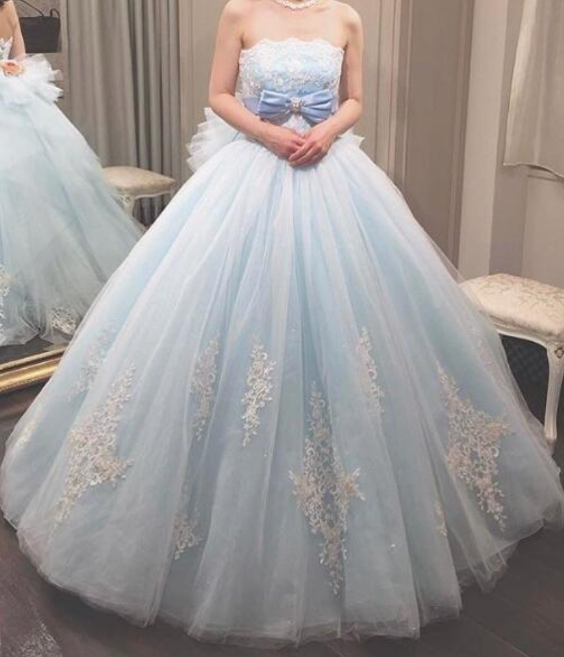 light blue puffy dress