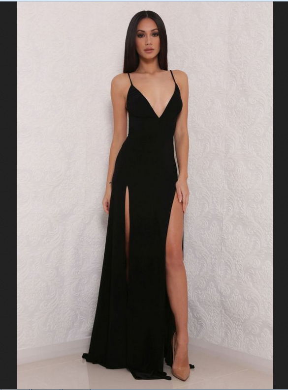 sexy black prom dress