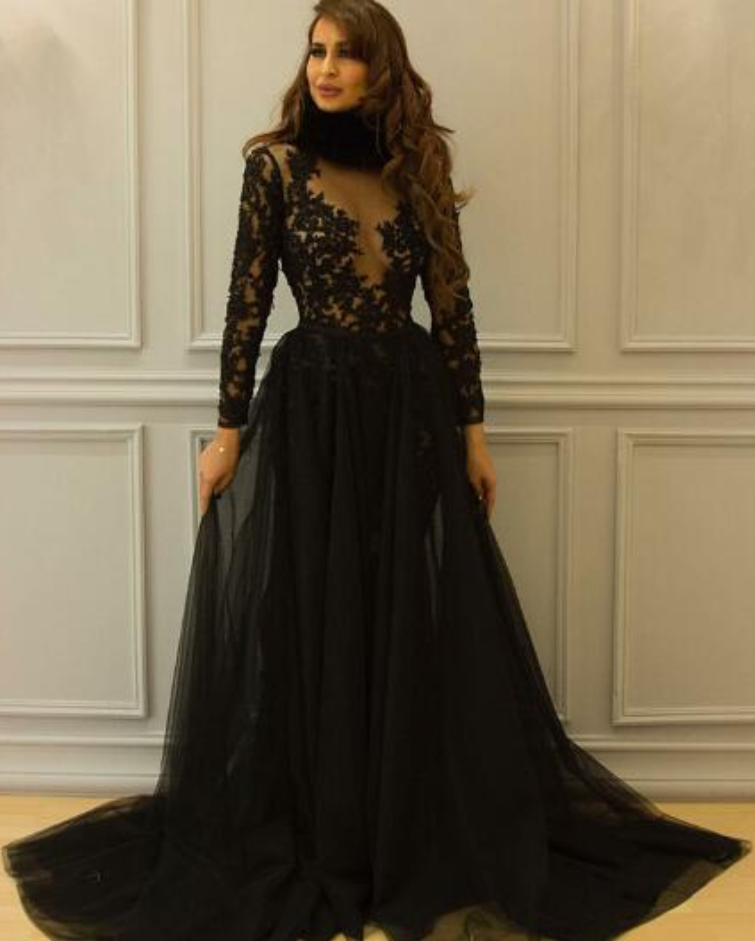 [View 23+] Black Long Sleeve Dress For Wedding