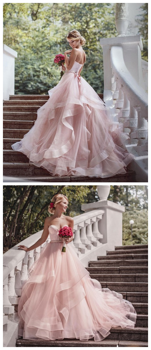 pink bridal gowns