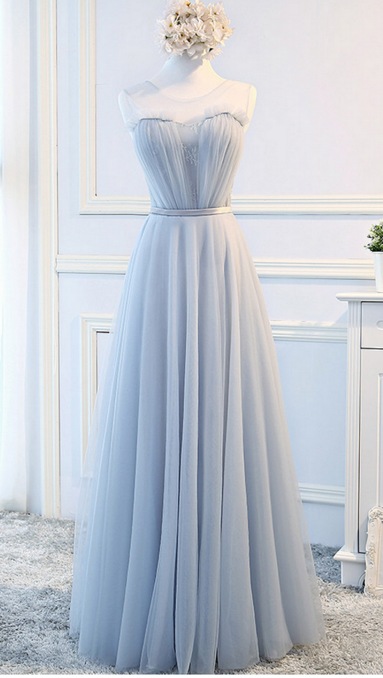 P1138 Prom Dresses, Prom Dress, Evening Dresses, Formal Dresses, Graduation Party Dresses, Banquet Gown,a Line Long Tulle Blue Elegant Prom