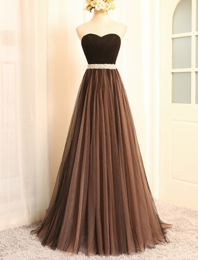 P1165 Simple Long Evening Dresses Party Women A Line Prom Dress Sweetheart Tulle Formal Evening Gowns Dresses,a Line Top Tulle Simple Elegant
