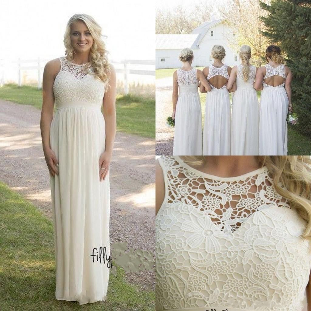F687 Country Style Bridesmaid Dresses Cheap Bridesmaid Dresses Spring Summer Plus Size Bridesmaid Gown Lace Top High Waist Maternity Chiffon Long