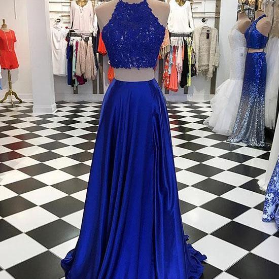 Royal blue 2 hot sale piece homecoming dress