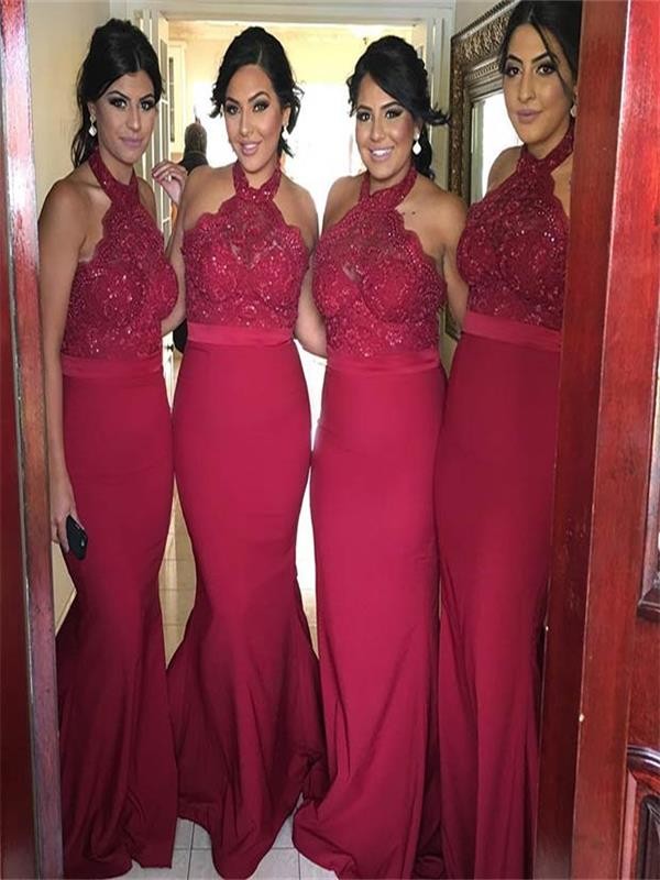 Red Mermaid Bridesmaid Dresses