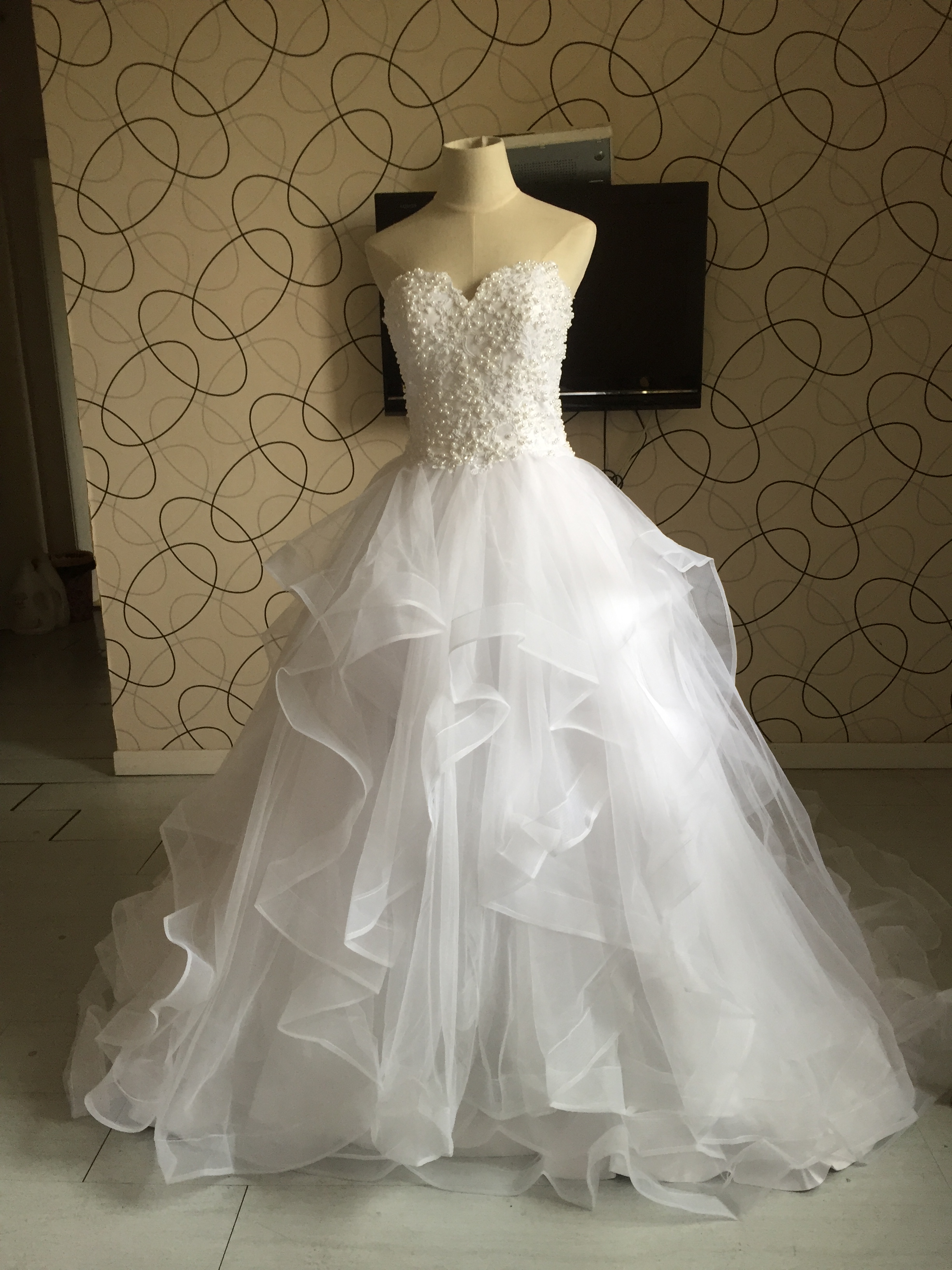 tiered tulle ball gown