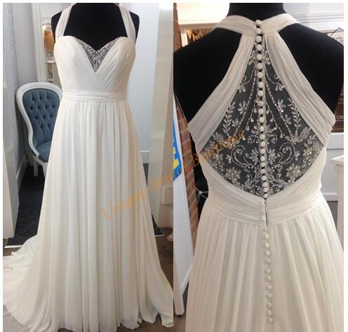 W1165 Wedding Dresses For Pregnant Women 2017 With Halter Neck And